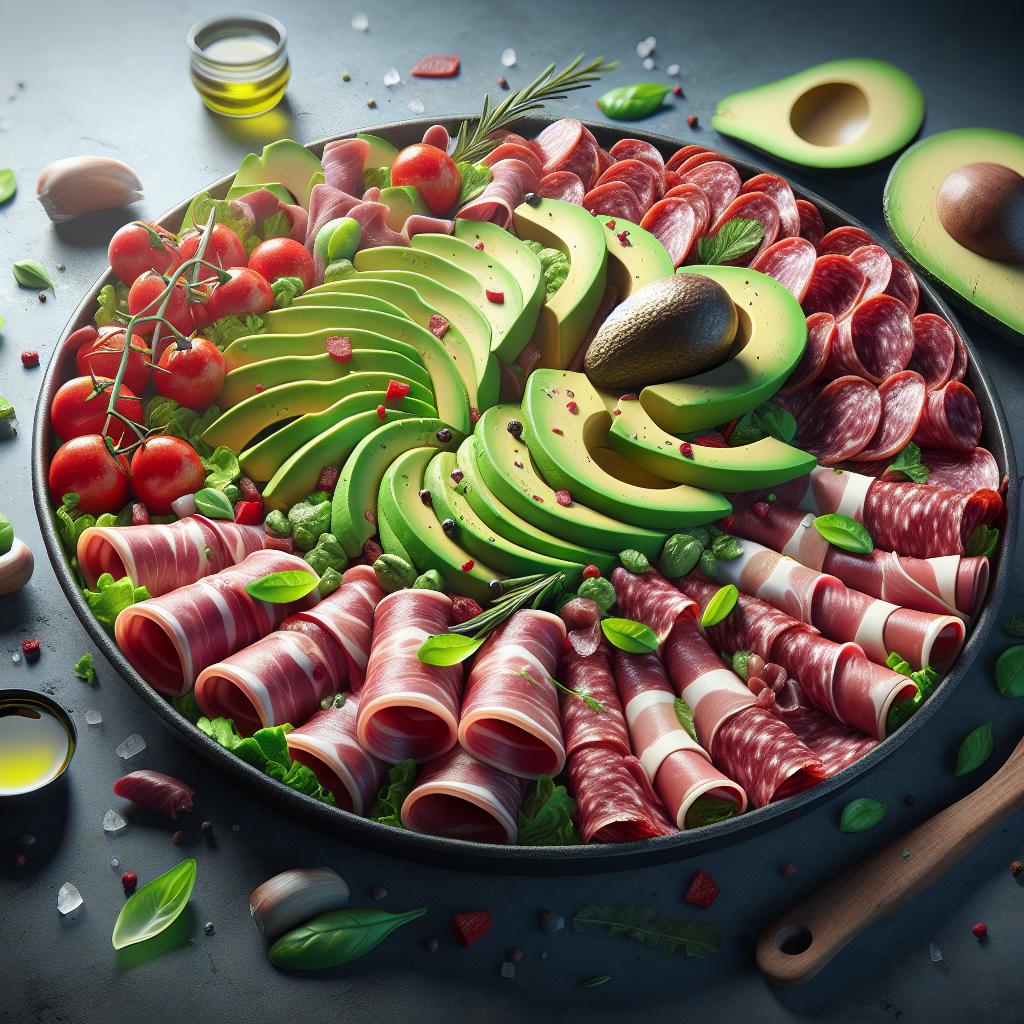 Raw Ham and Avocado Appetizer