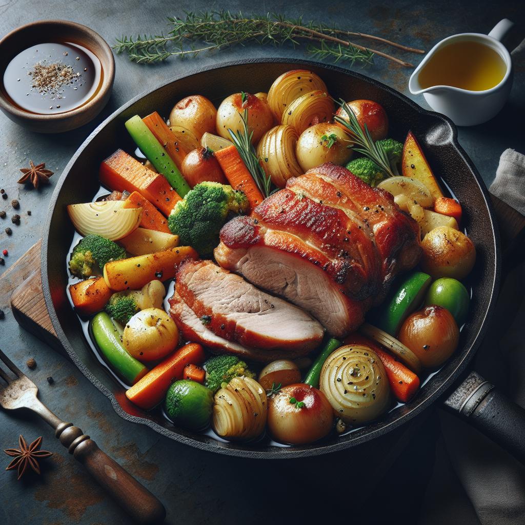 Pork Loin with Apple Cider Vinegar Vegetables