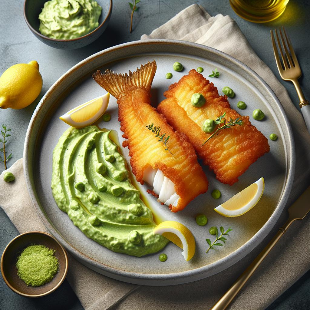 Fried cod with avocado cream