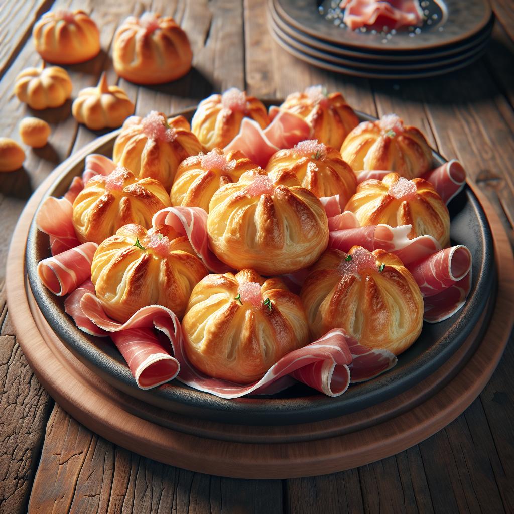 Savory Puffs with Raw Ham
