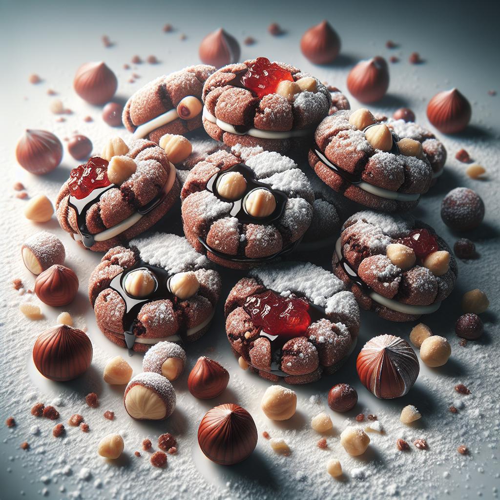 Cocoa and Hazelnut Cookies with Jam