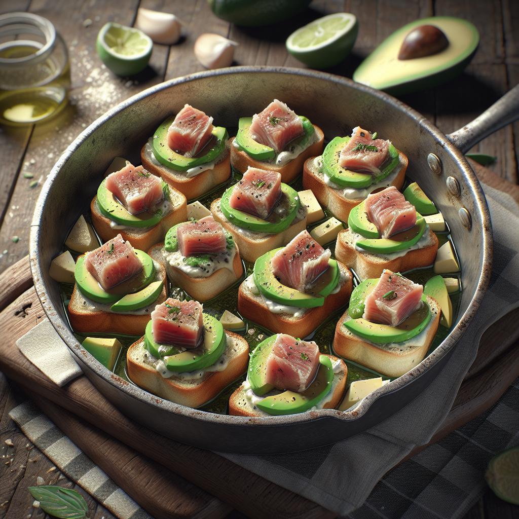 Bread Bites with Tuna and Avocado