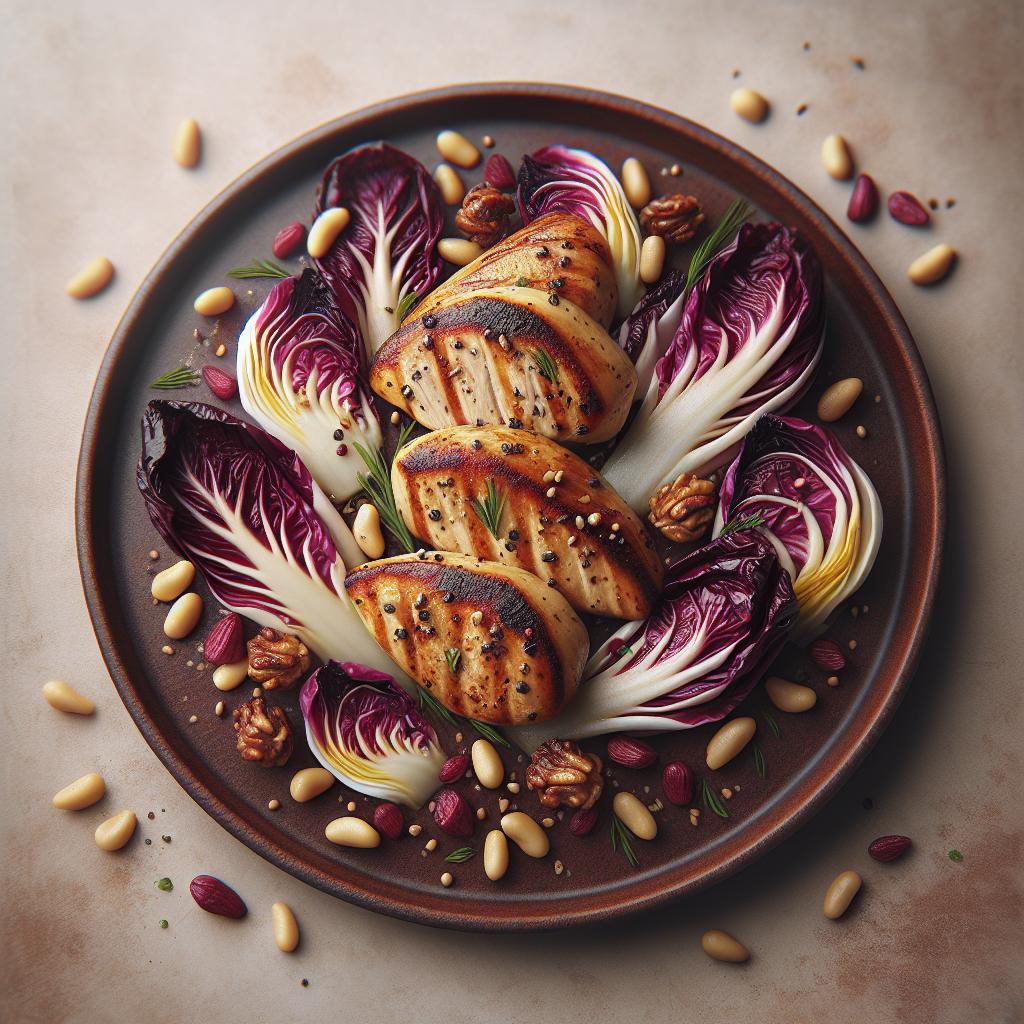 Chicken Morsels with Radicchio and Pine Nuts