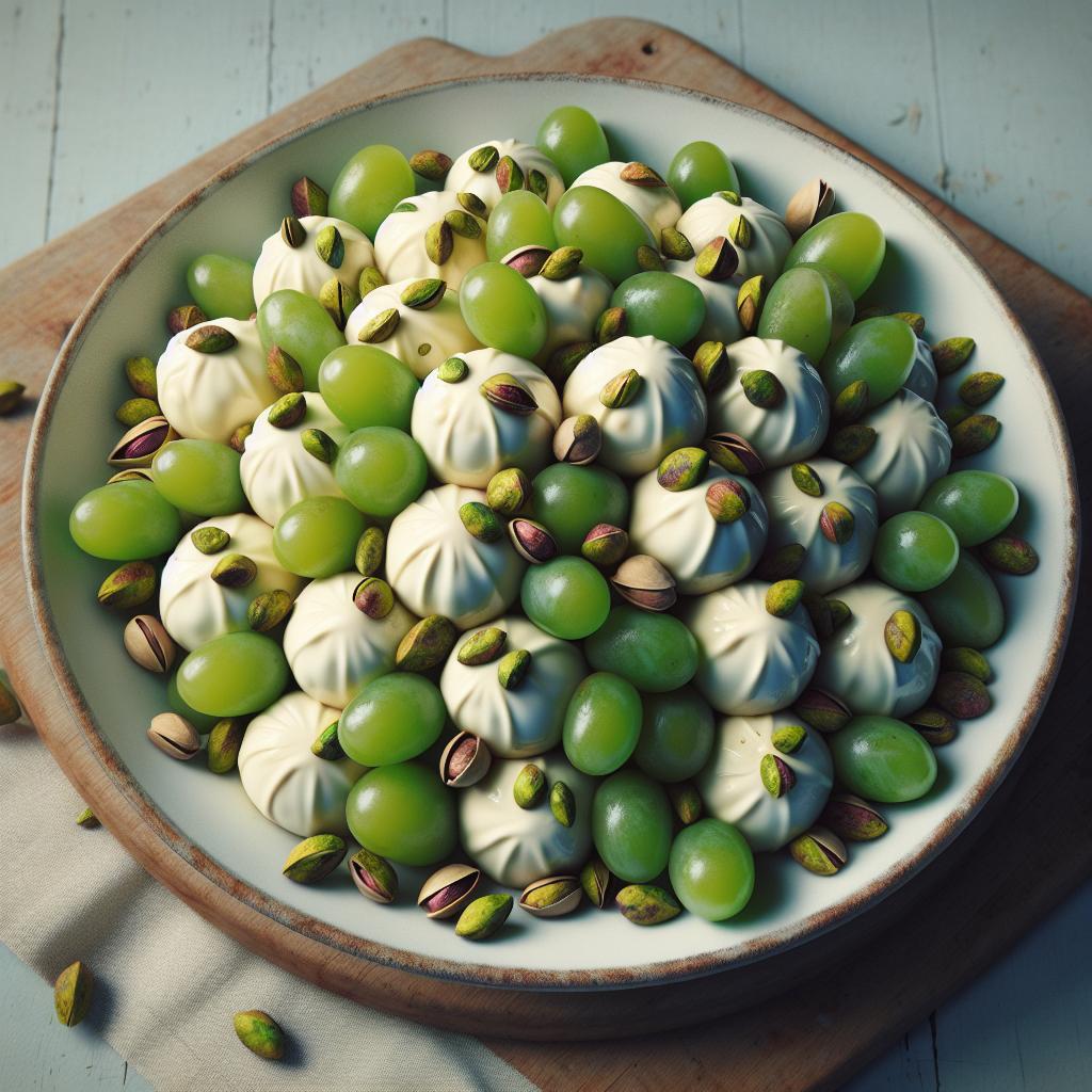 Grapes, Cheese, and Pistachio Bites