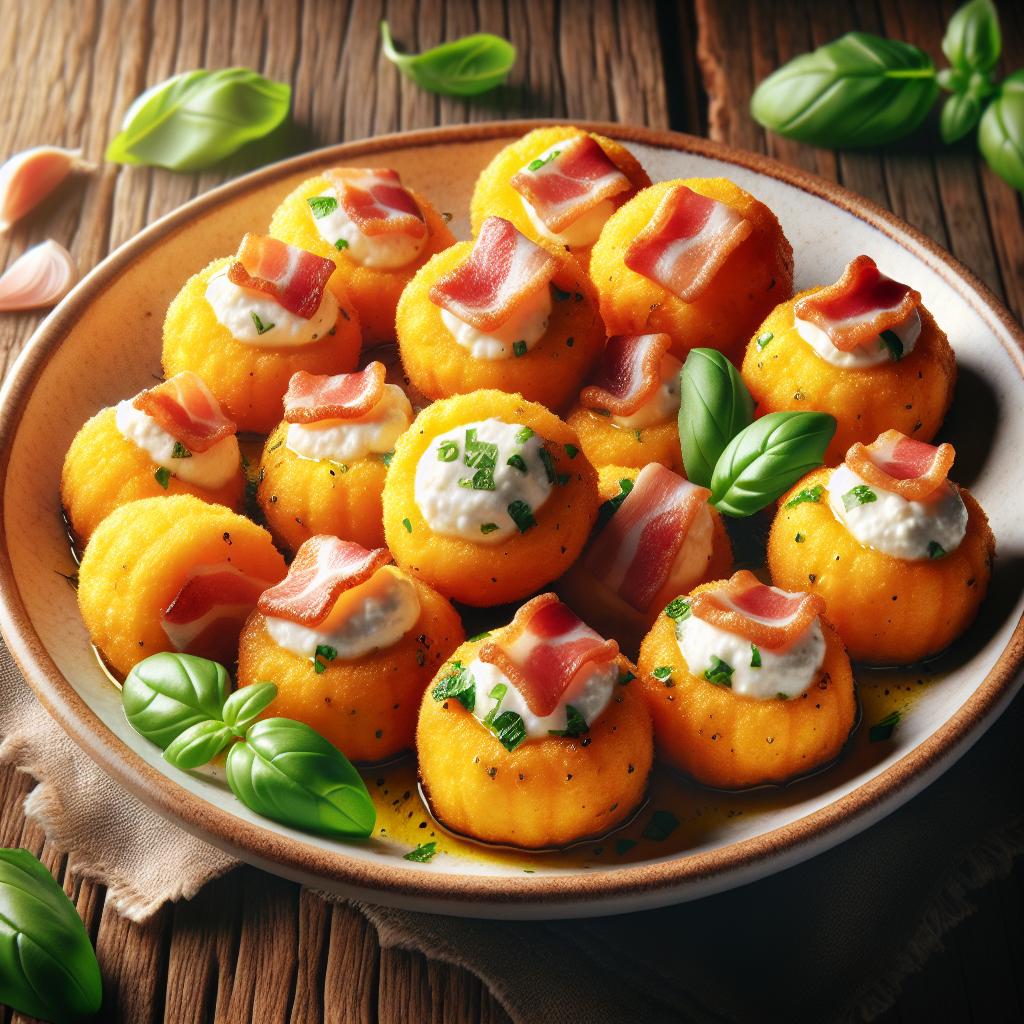 Pumpkin, Ricotta, and Speck Bites