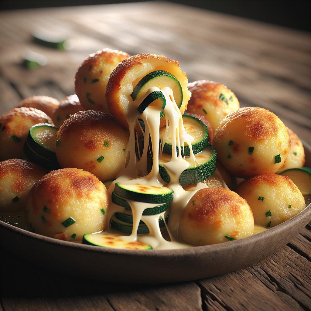 Potato and Zucchini Cheesy Poppers