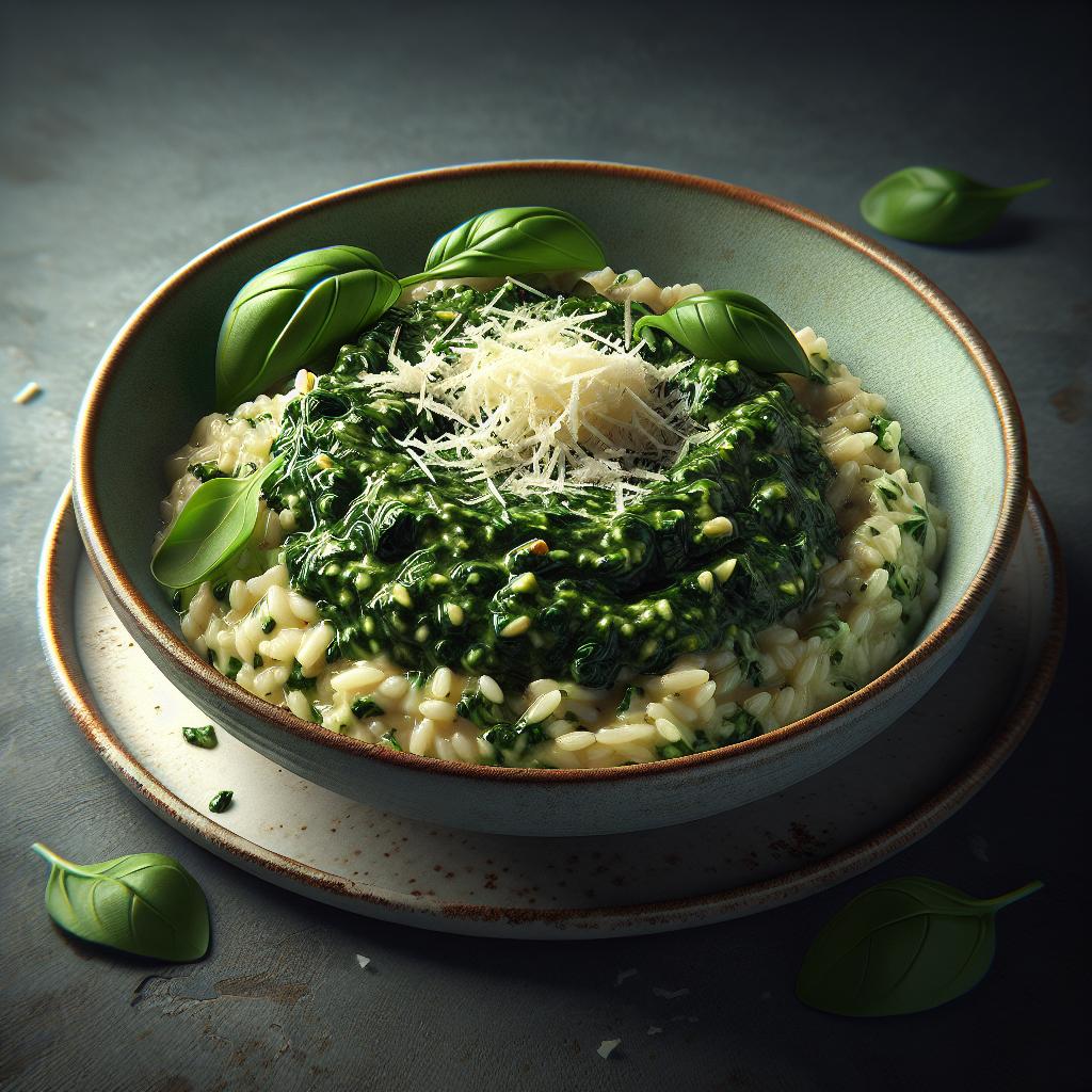 Rice bowl with spinach pesto