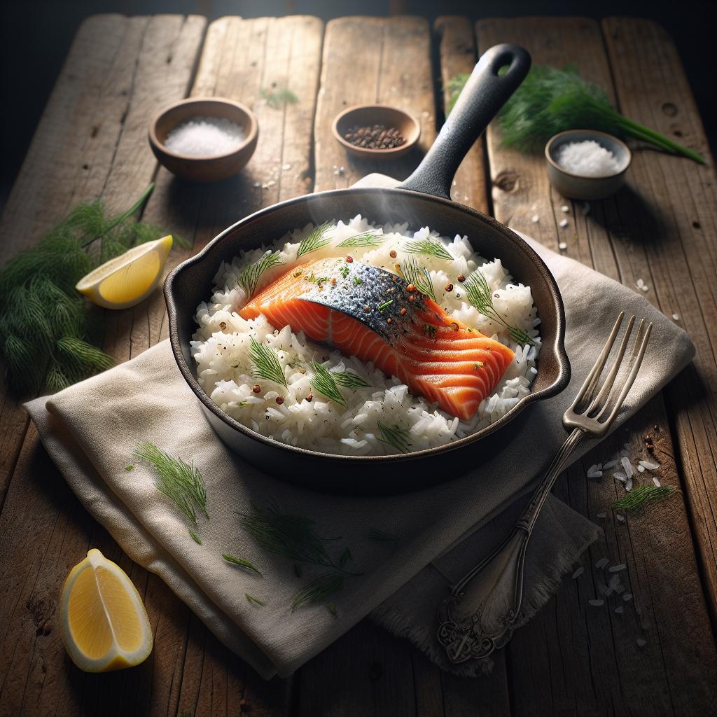 Steamed Rice and Salmon Bowl