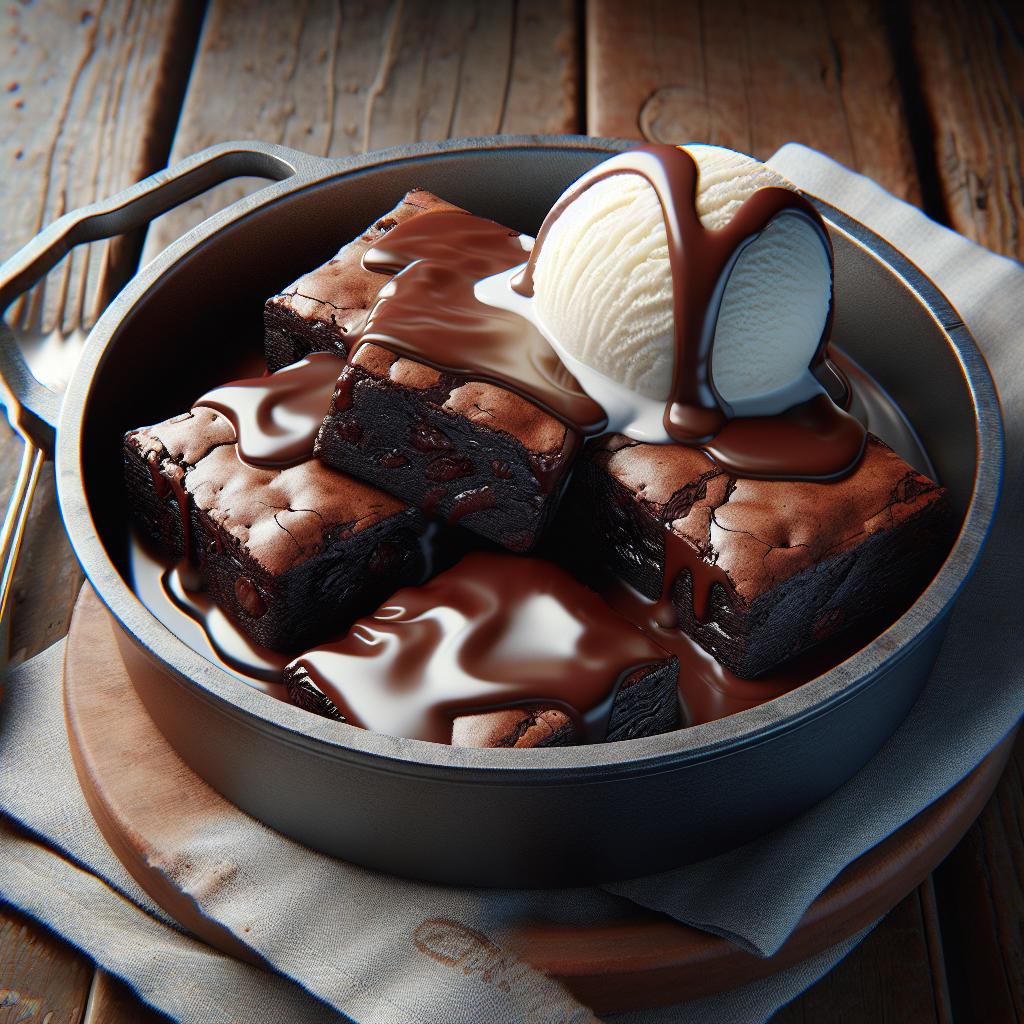Chocolate Brownies with Ice Cream