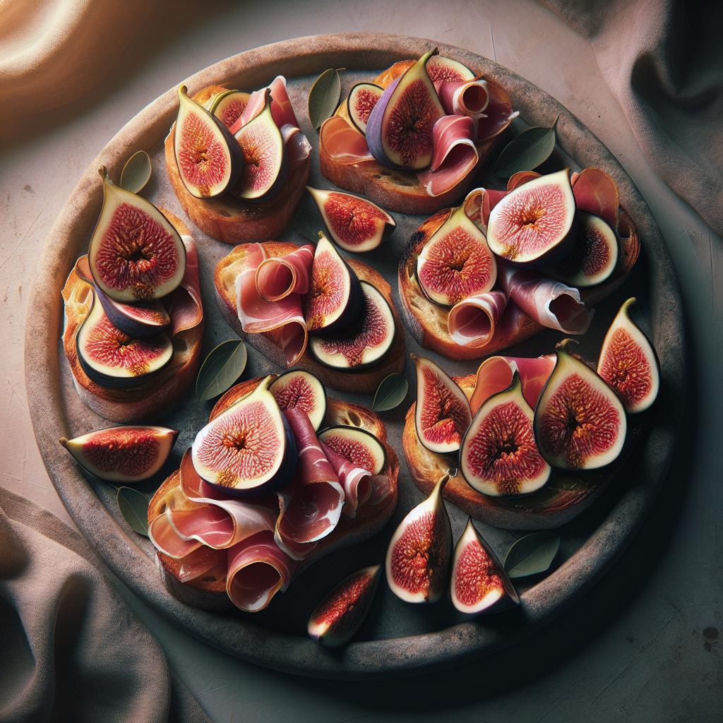 Bruschetta with Sweet Figs and Raw Ham