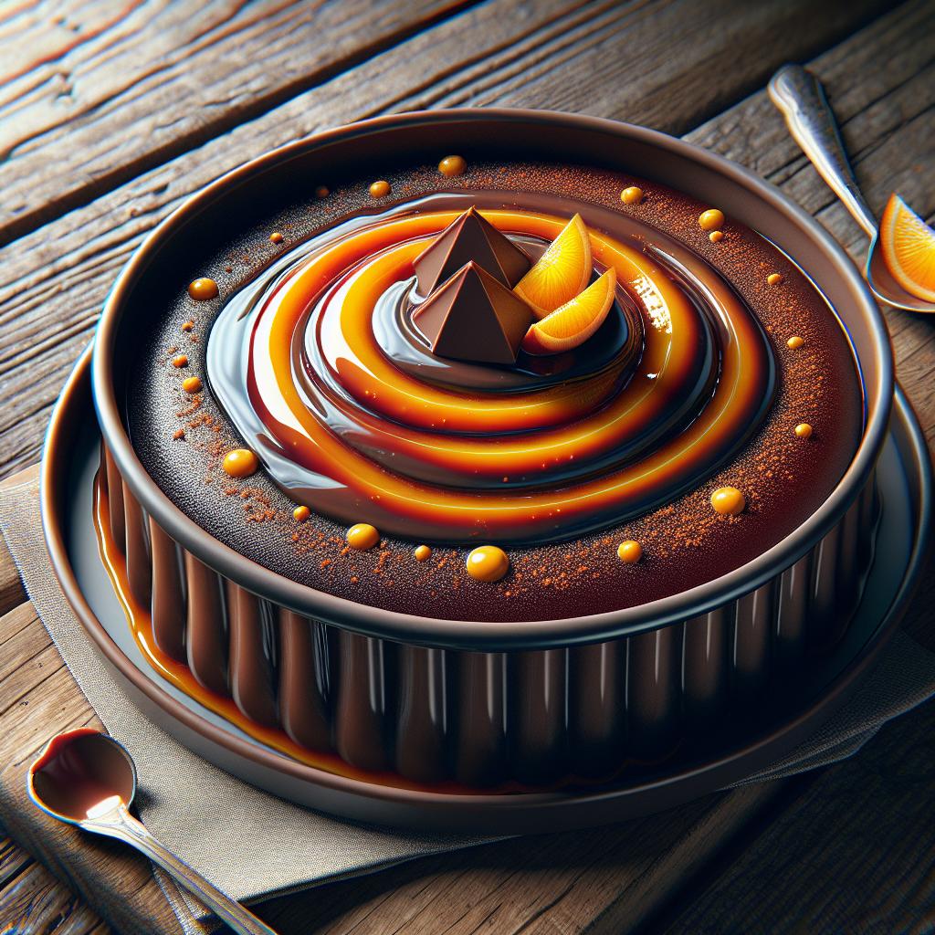 Gianduia Pudding with Orange Sauce