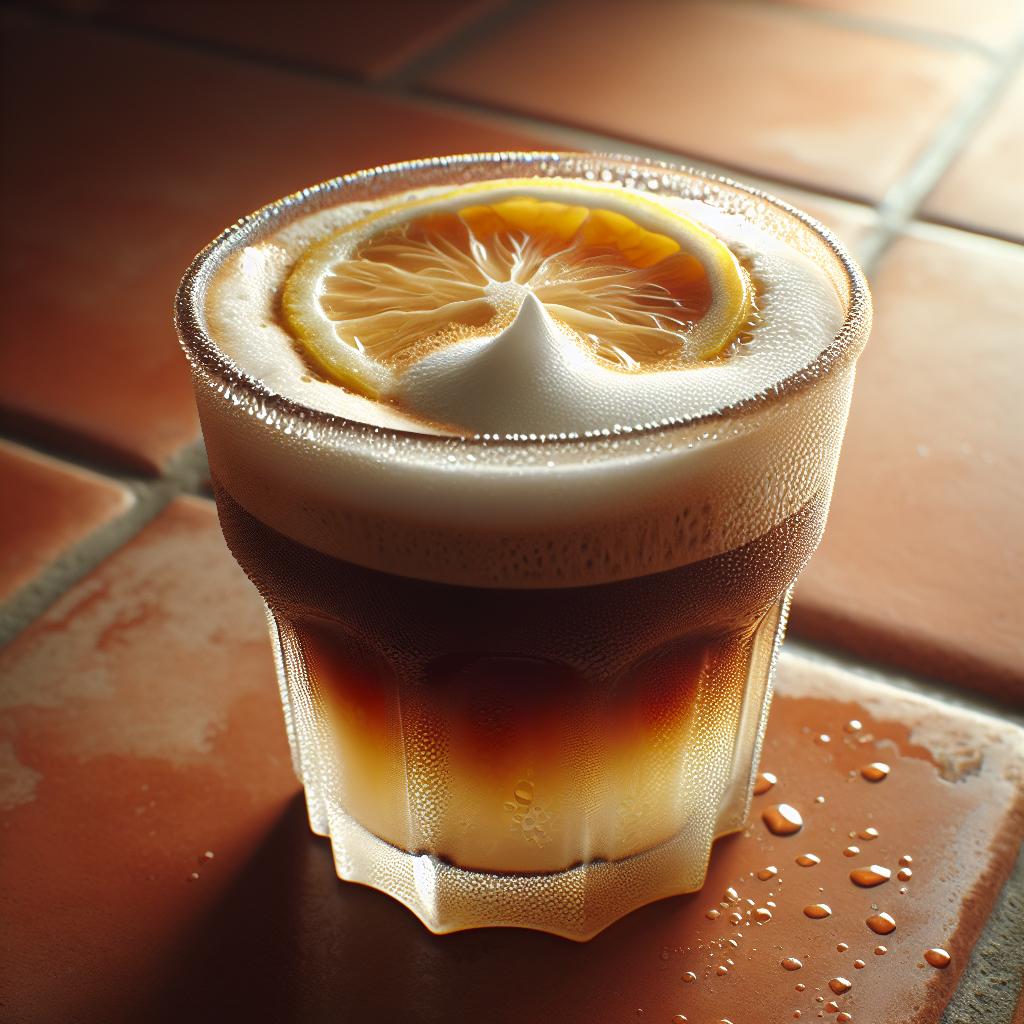Lemon shakerato coffee