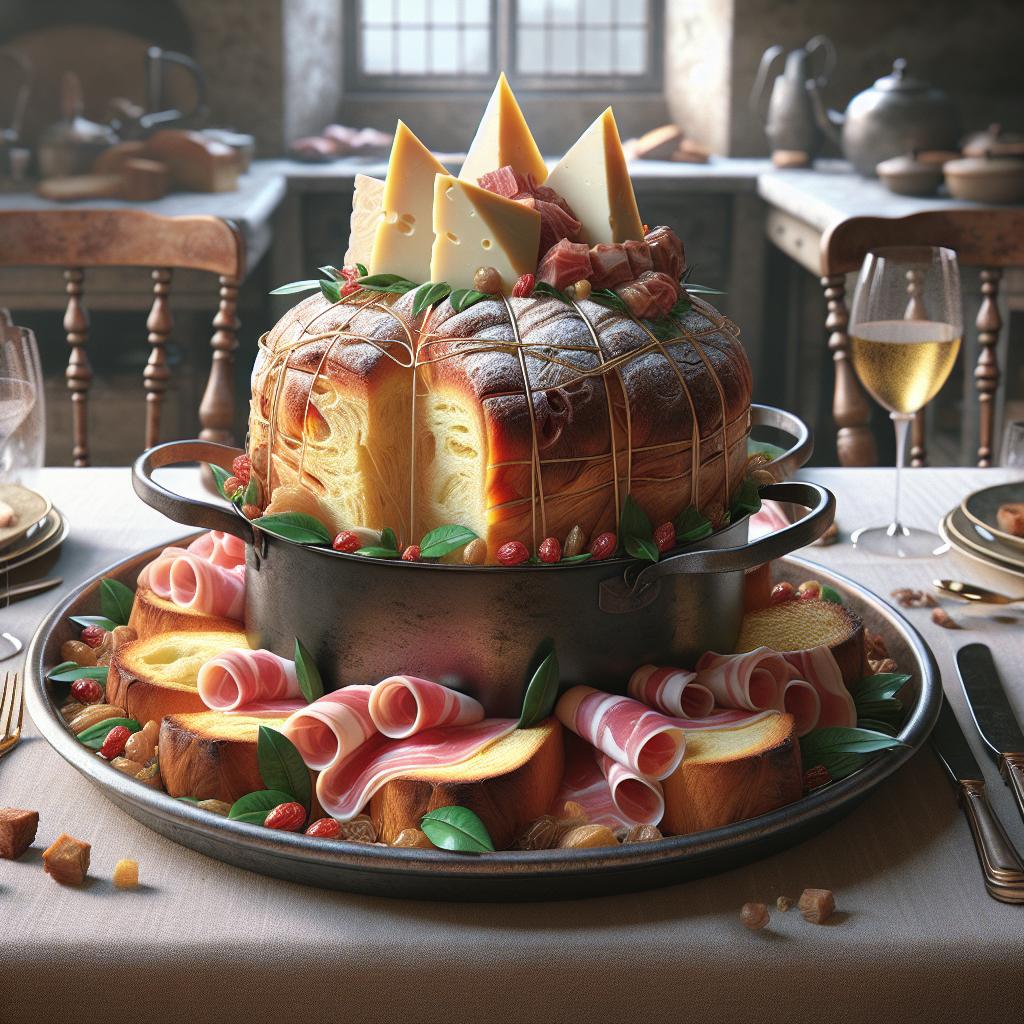 Panettone Canapé with Robiola and Culatello