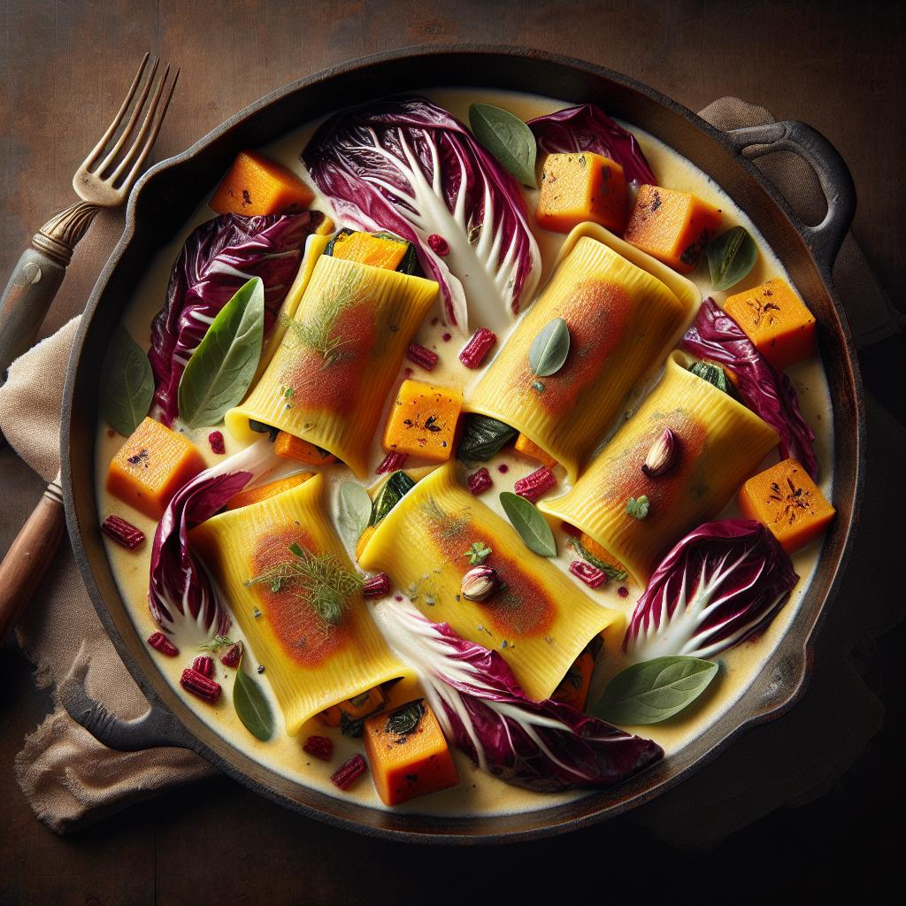 Pumpkin and Red Radicchio Cannelloni