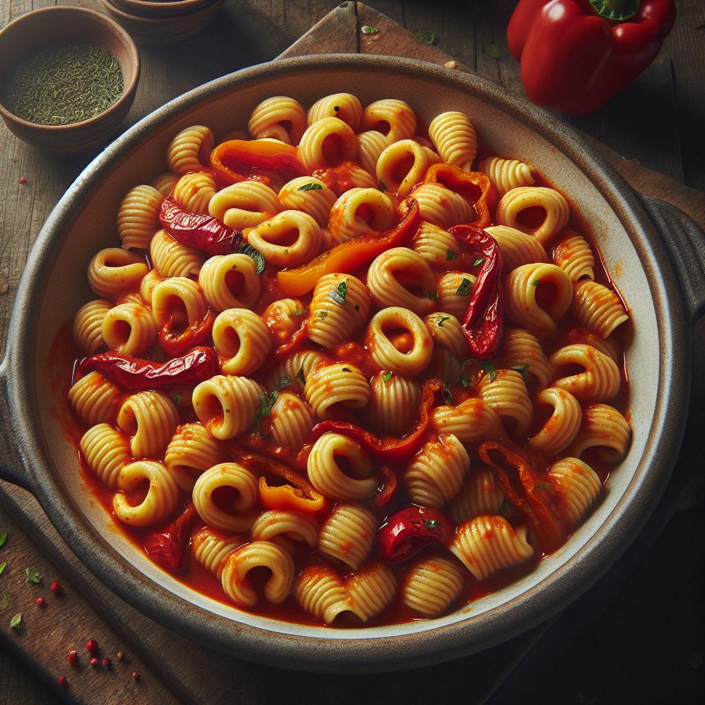Homemade Cavatelli with Bell Pepper Sauce