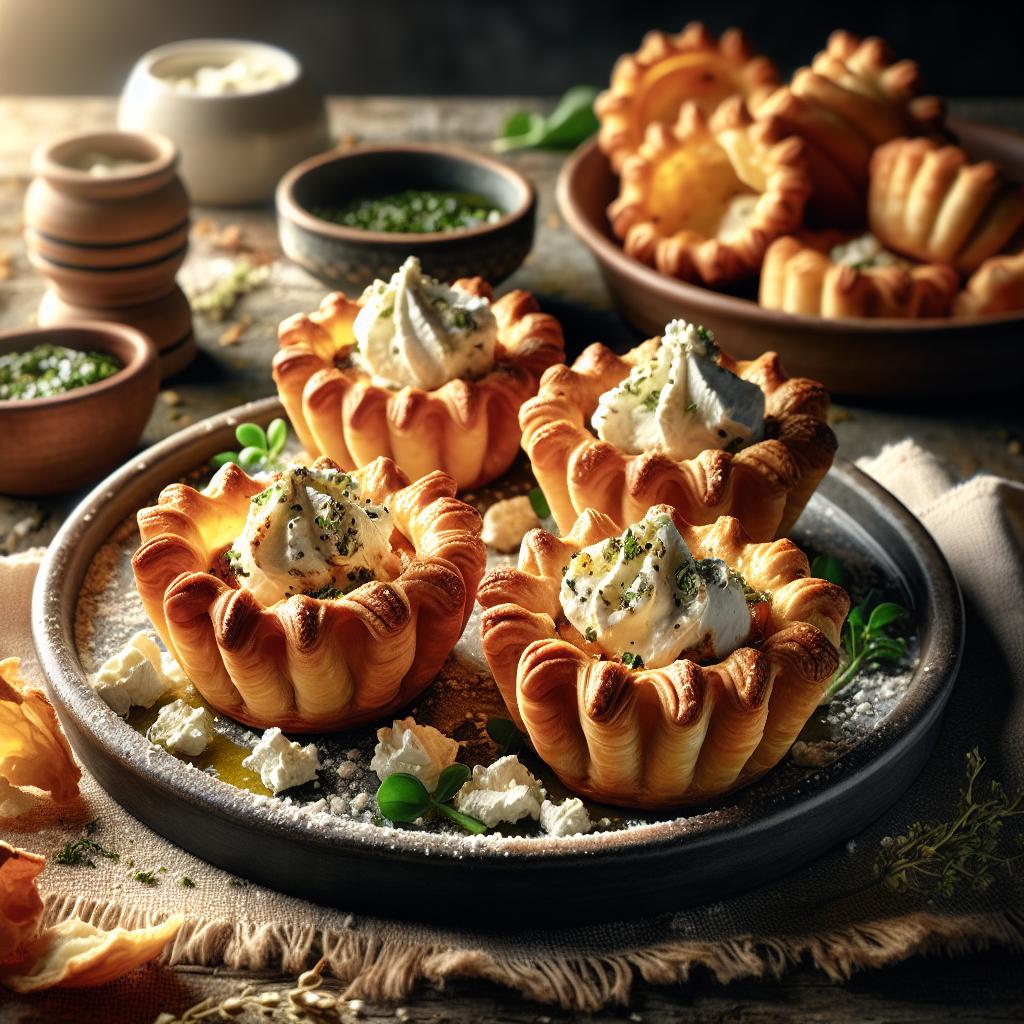 Brisée Baskets with Goat Cheese and Herbs