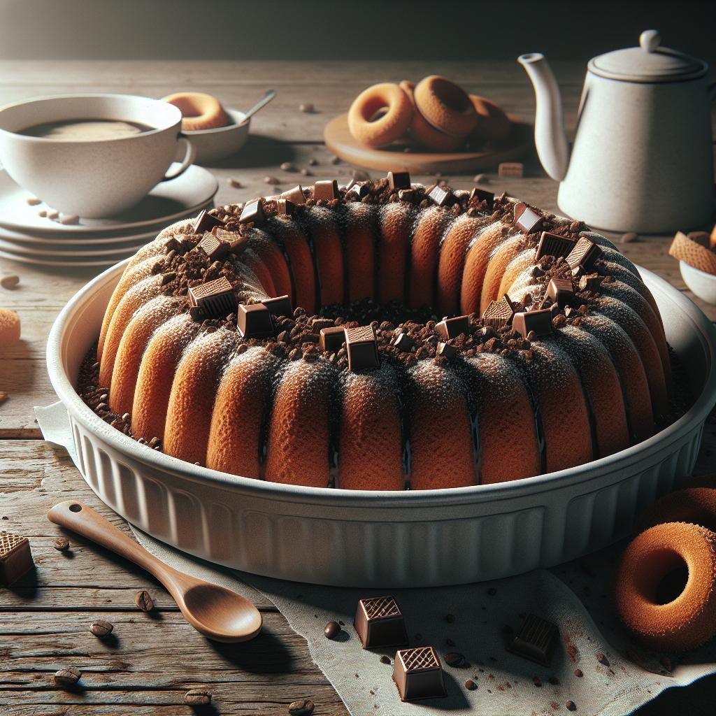 Cold wafer and coffee ring cake