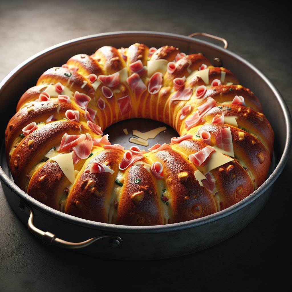 Savory Doughnut with Ham and Cheese