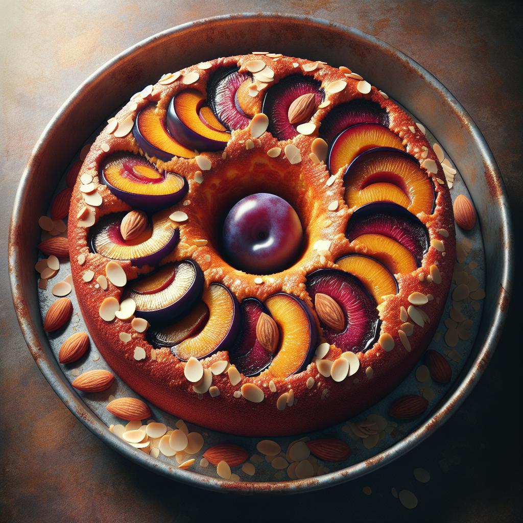 Ciambellone with Plums and Almonds