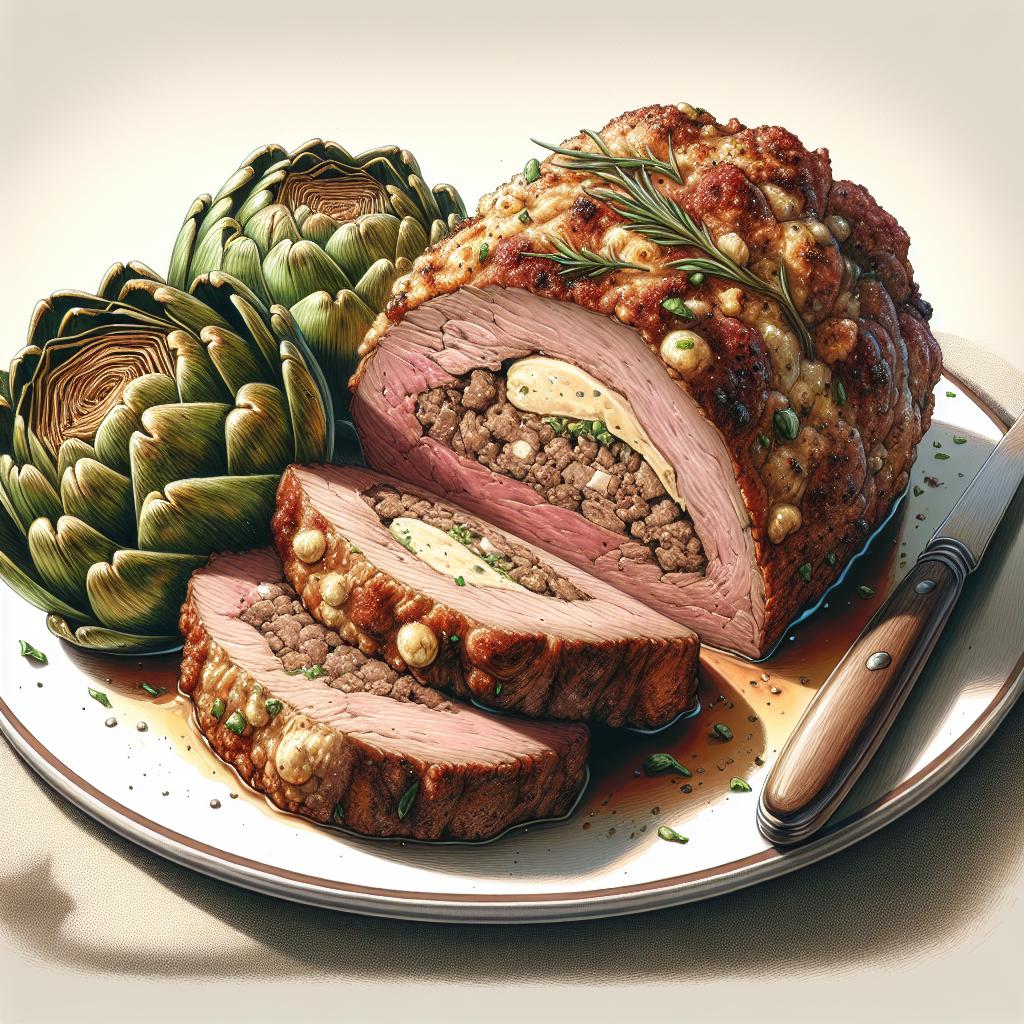 Veal top with artichokes
