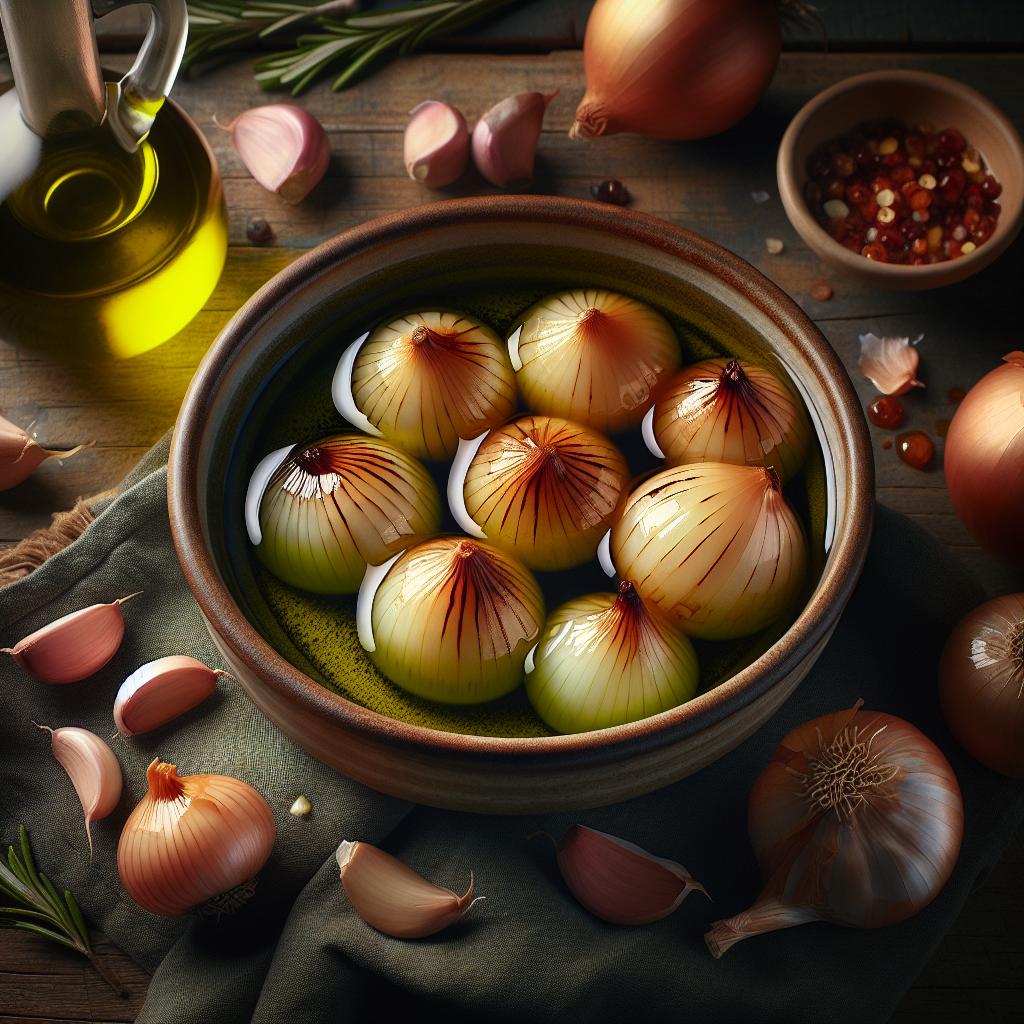 Pearl onions in oil