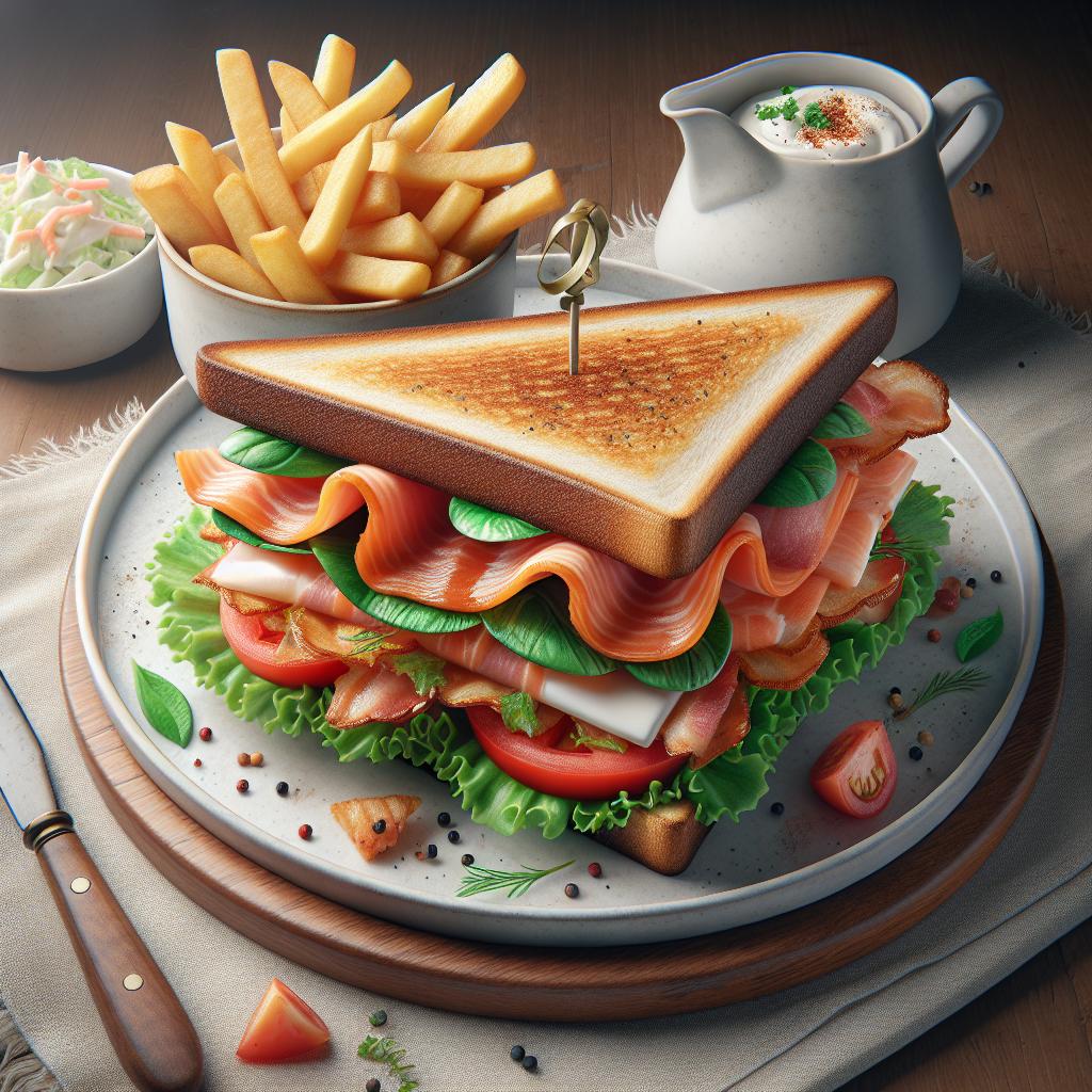 Salmon Club Sandwich