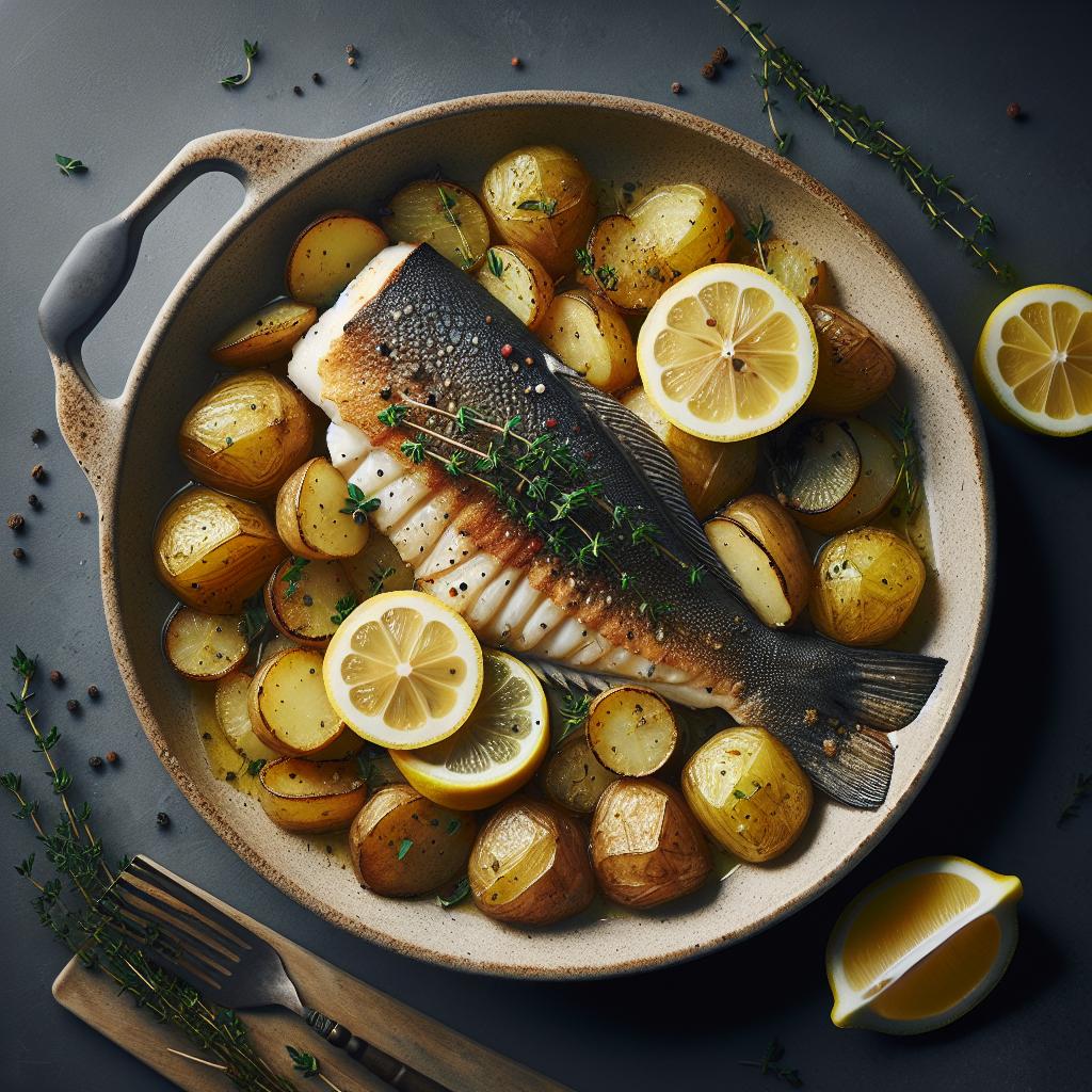 Monkfish Tail with Potatoes, Lemon, and Thyme