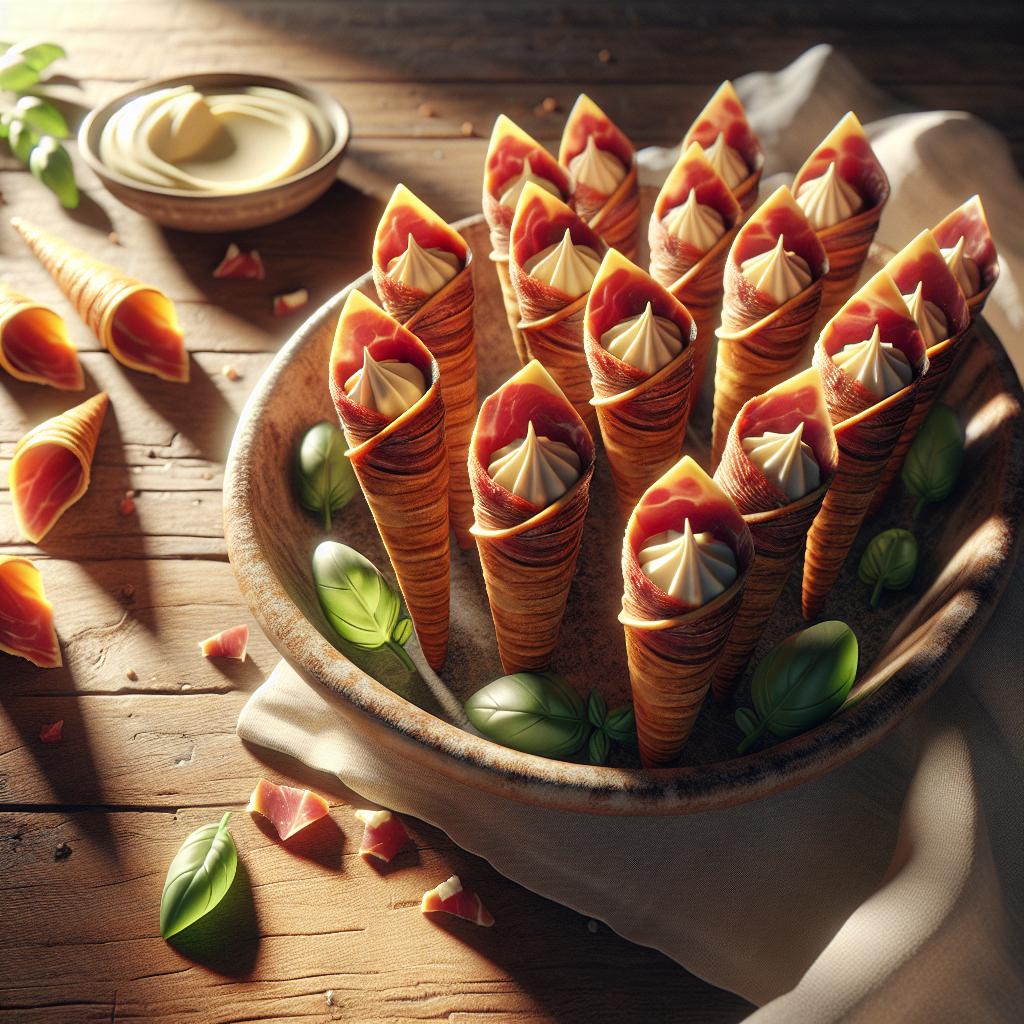 Bresaola and Cheese Cones