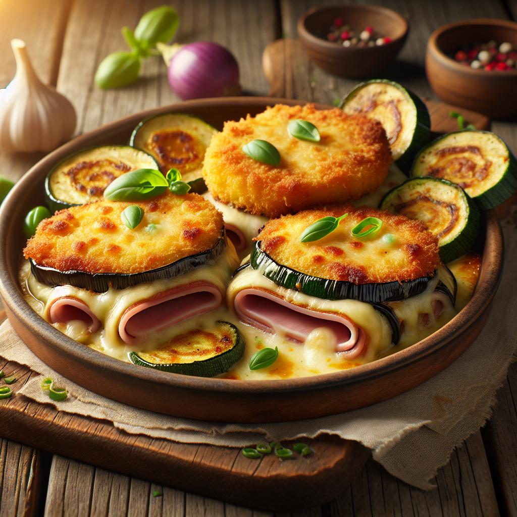 Aubergine and Zucchini Cordon Bleu