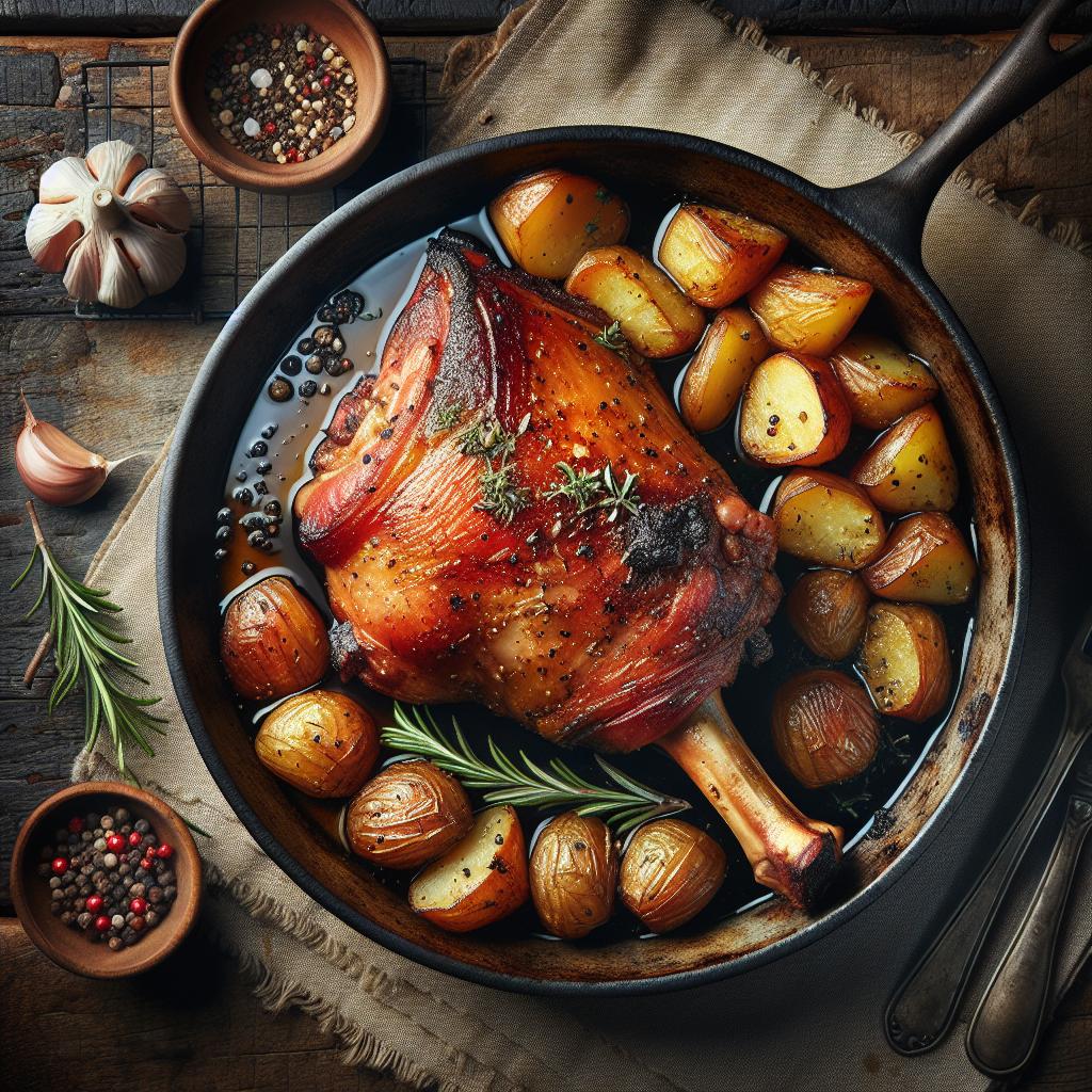 Roast Suckling Pig Thigh with Potatoes