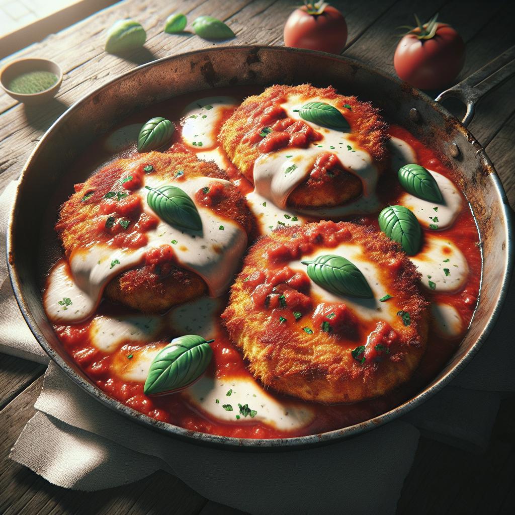 Baked Cutlets with Tomato and Mozzarella