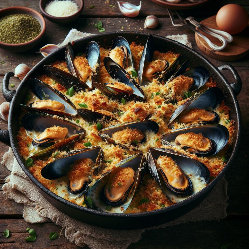 Gratinated Mussels