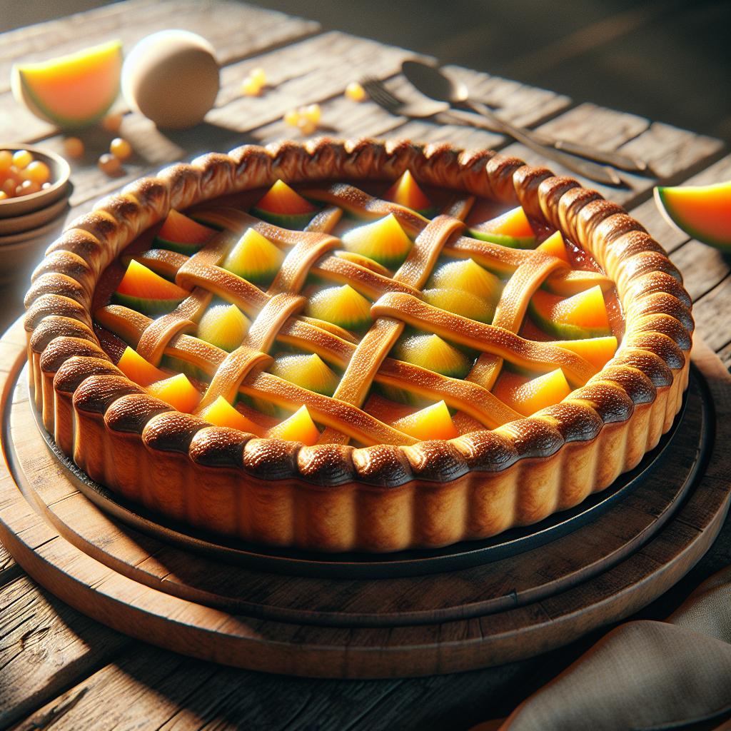Crostata with cantaloupe melon jelly