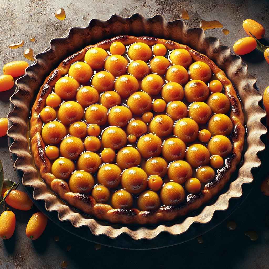 Tart with caramelized kumquats