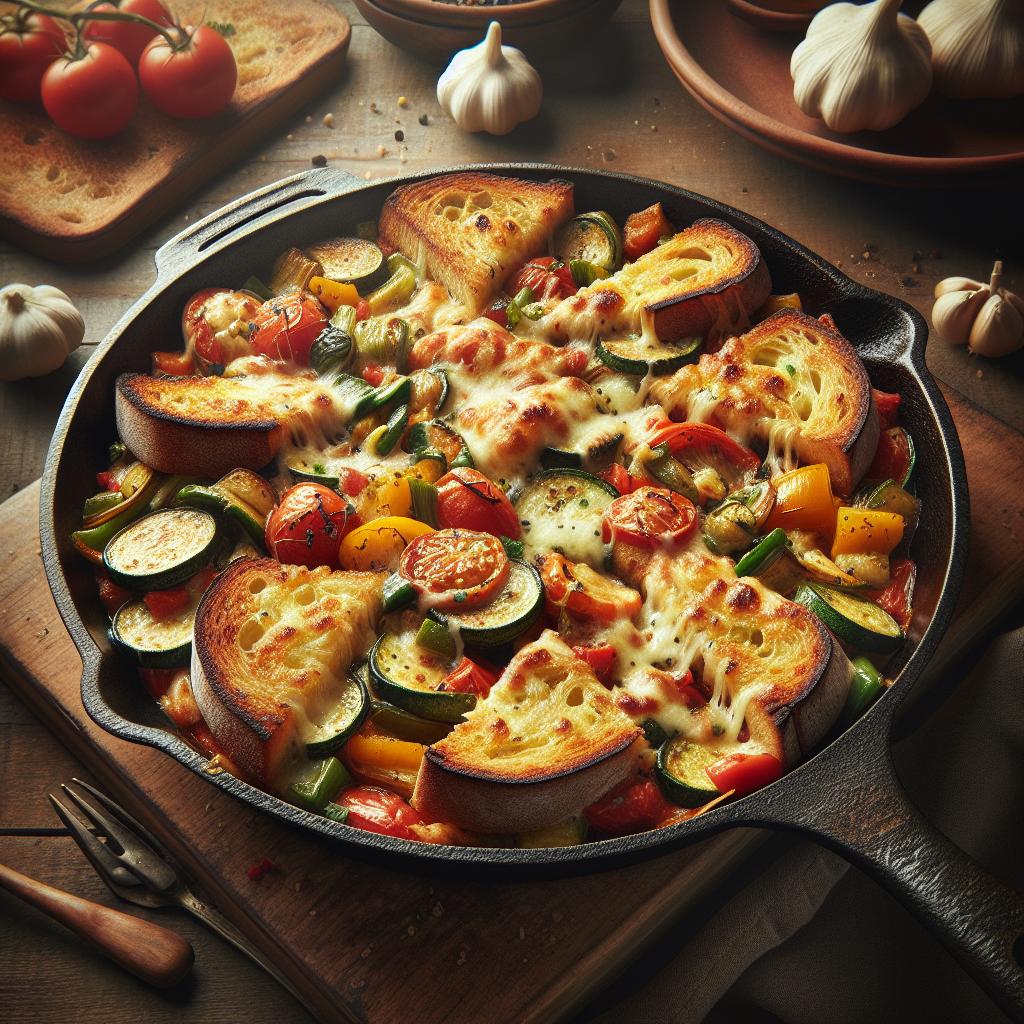 Crouton with Vegetables and Cheese