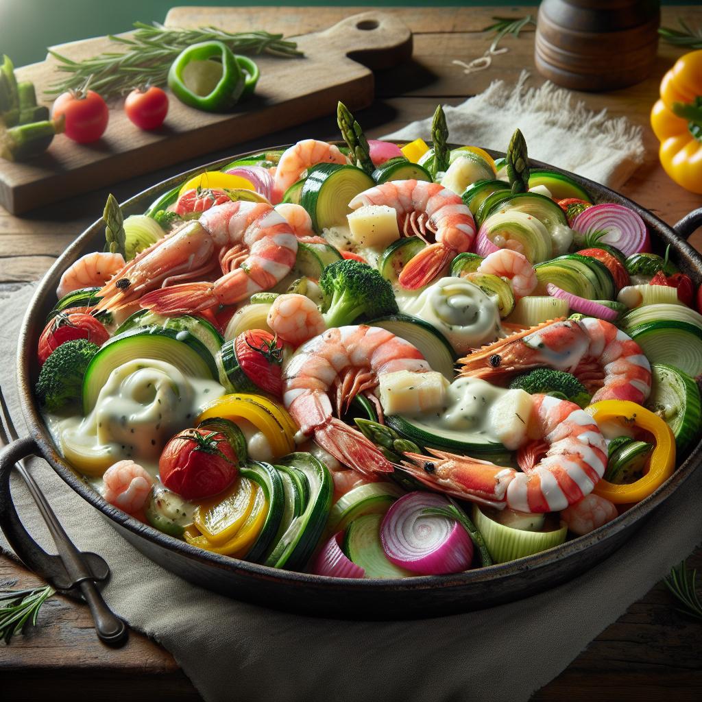 Raw Vegetable, Shrimp and Taleggio Cheese