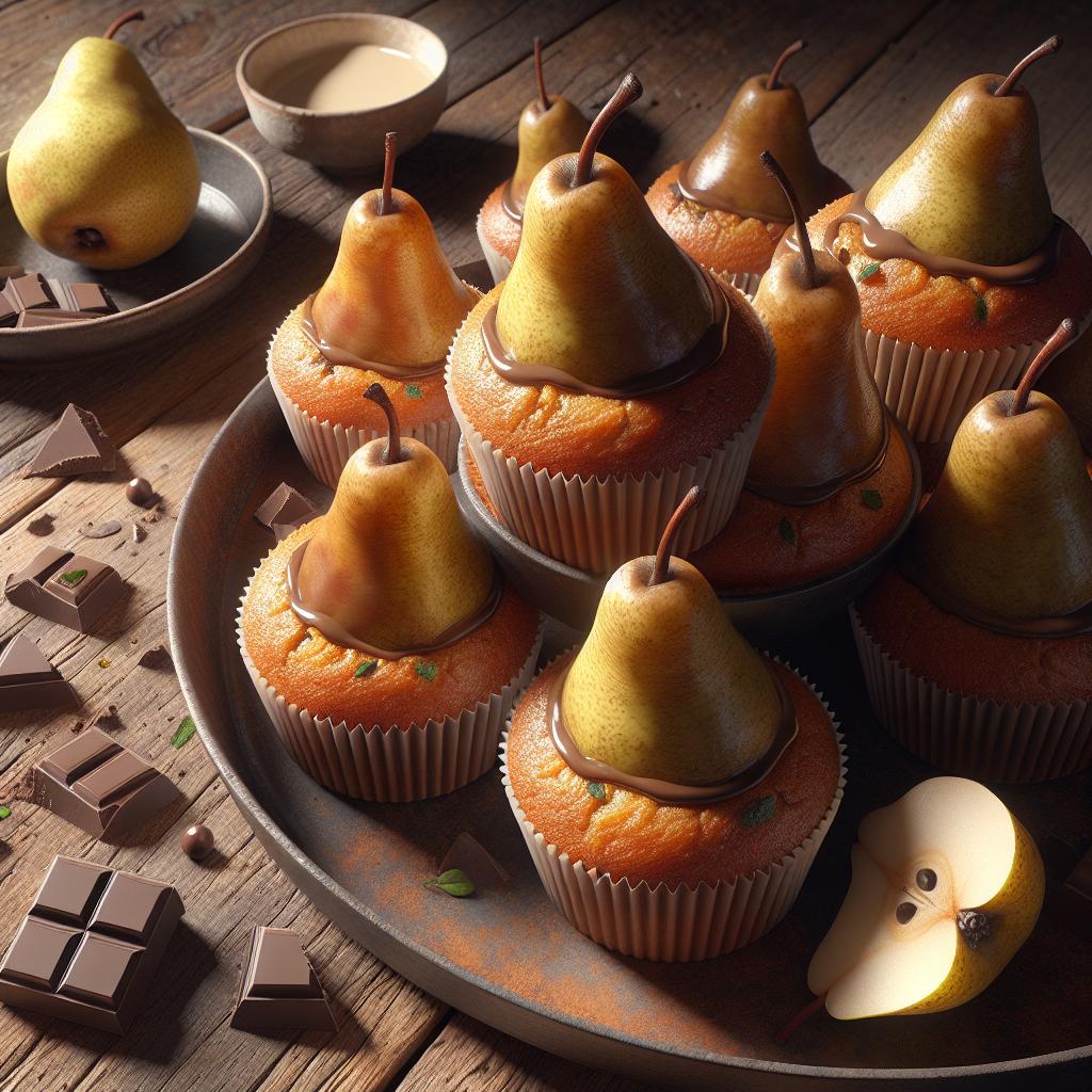 Pear and Chocolate Cupcakes