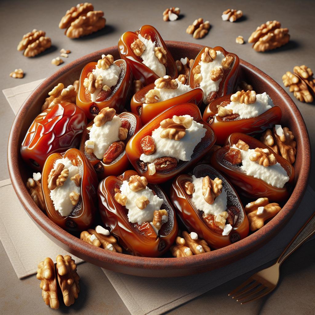 Dates Stuffed with Mascarpone and Walnuts
