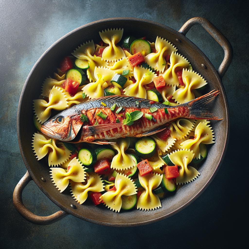 Farfalle with Red Mullets and Zucchinis