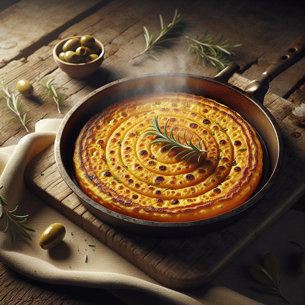 Farinata lucchese in jar cooking