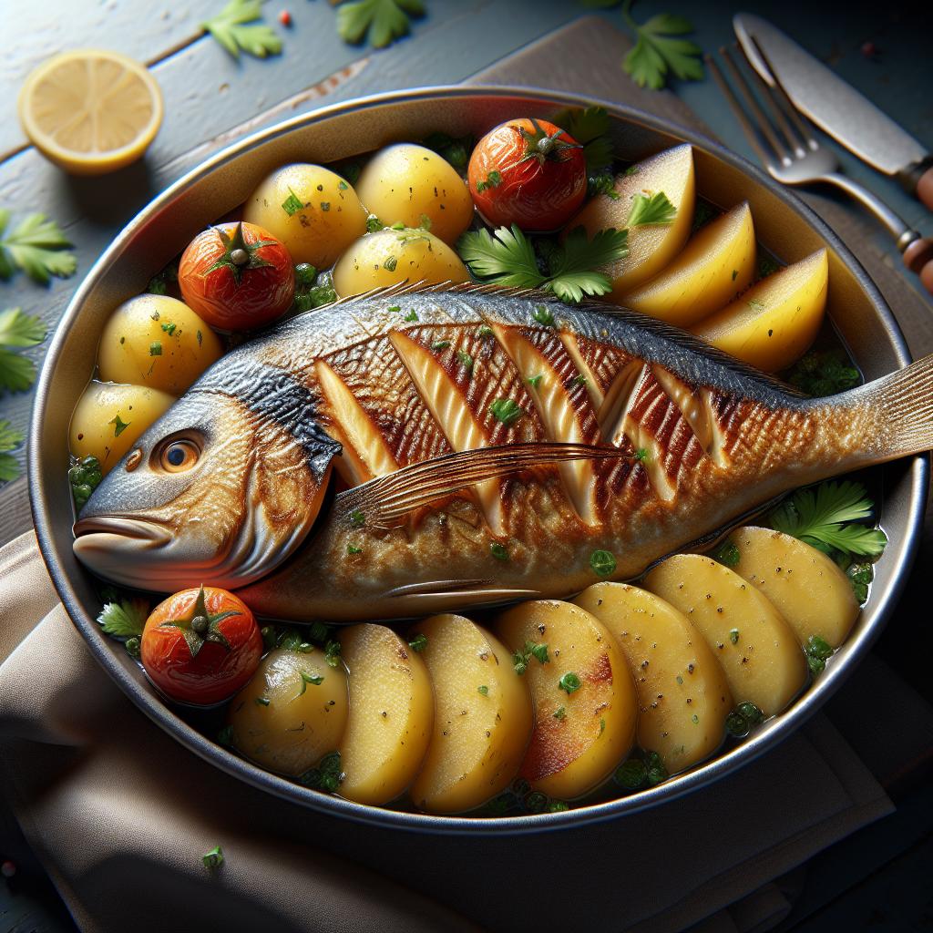 Pan-fried Sea Bream Fillets and Potatoes