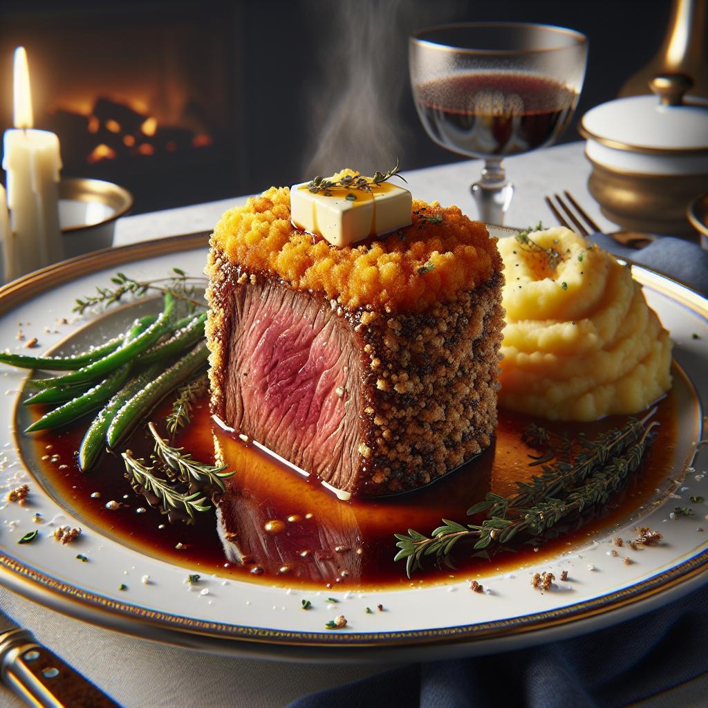 Beef tenderloin in crust