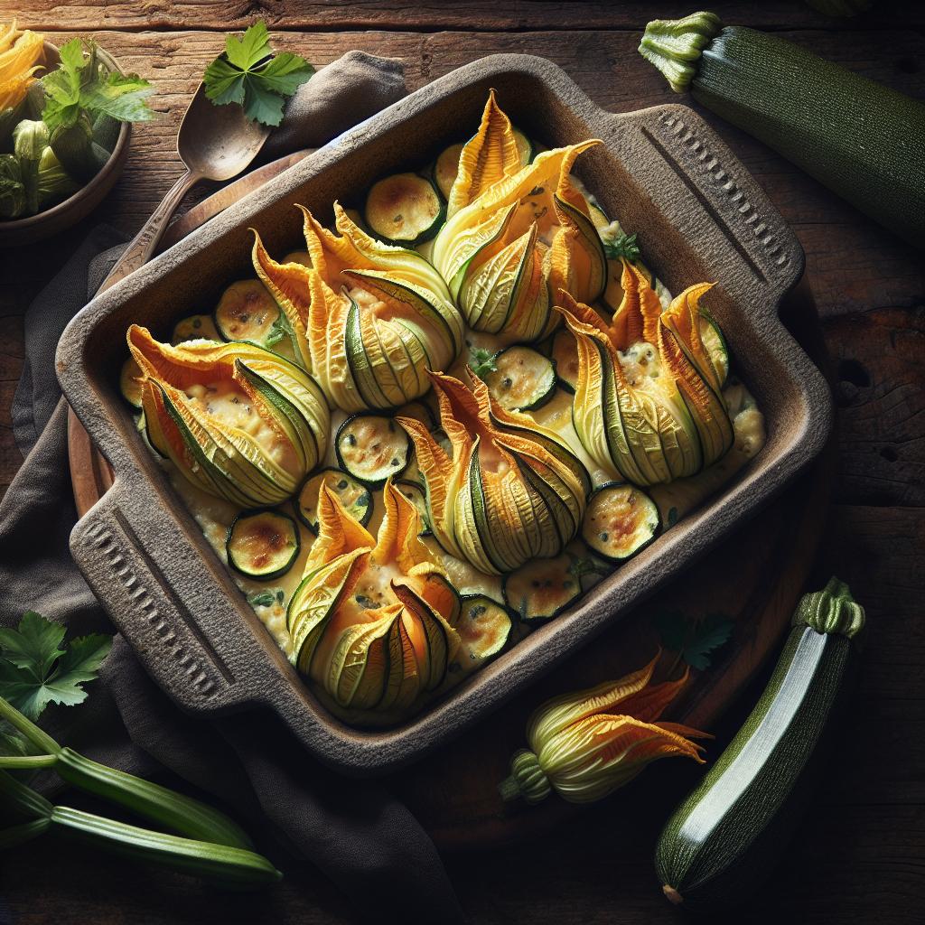 Oven-baked Stuffed Zucchini Flowers