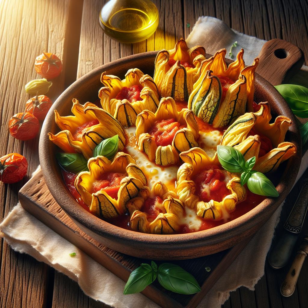 Stuffed zucchini flowers
