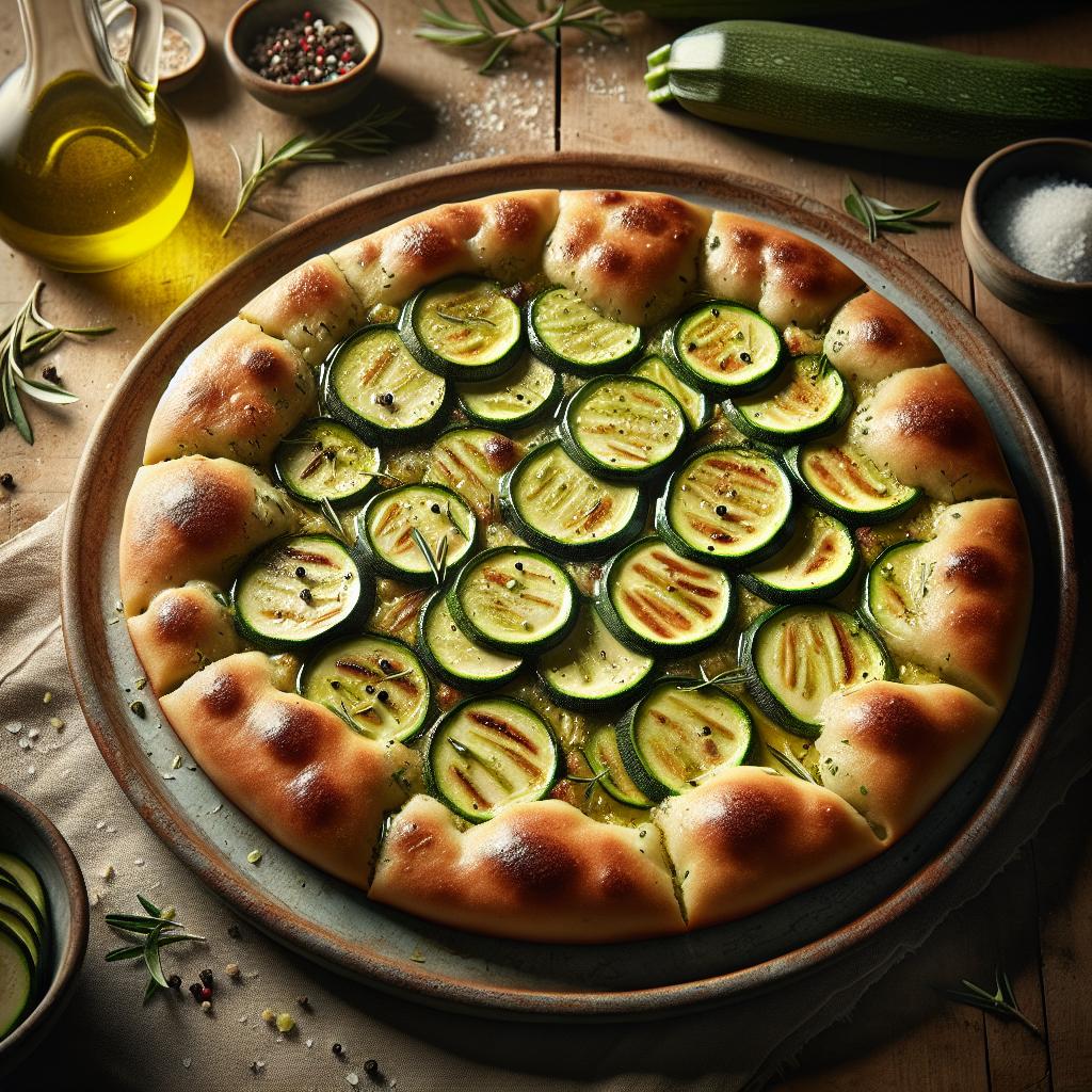 Focaccia with zucchini