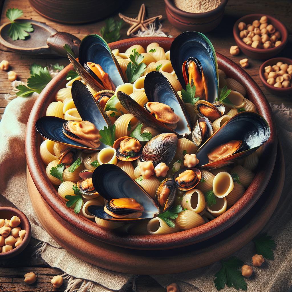 Fregola with Mussels Clams and Chickpeas