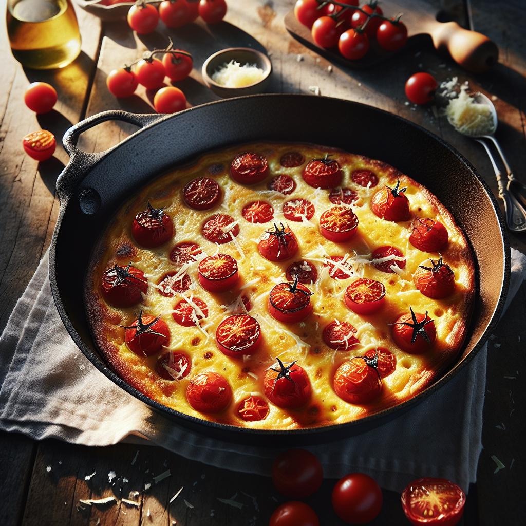 Frittata with cherry tomatoes and pecorino