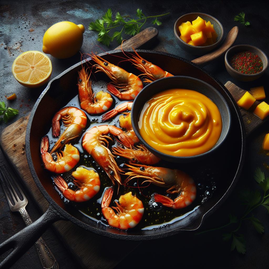Fried Shrimp with Mango Sauce