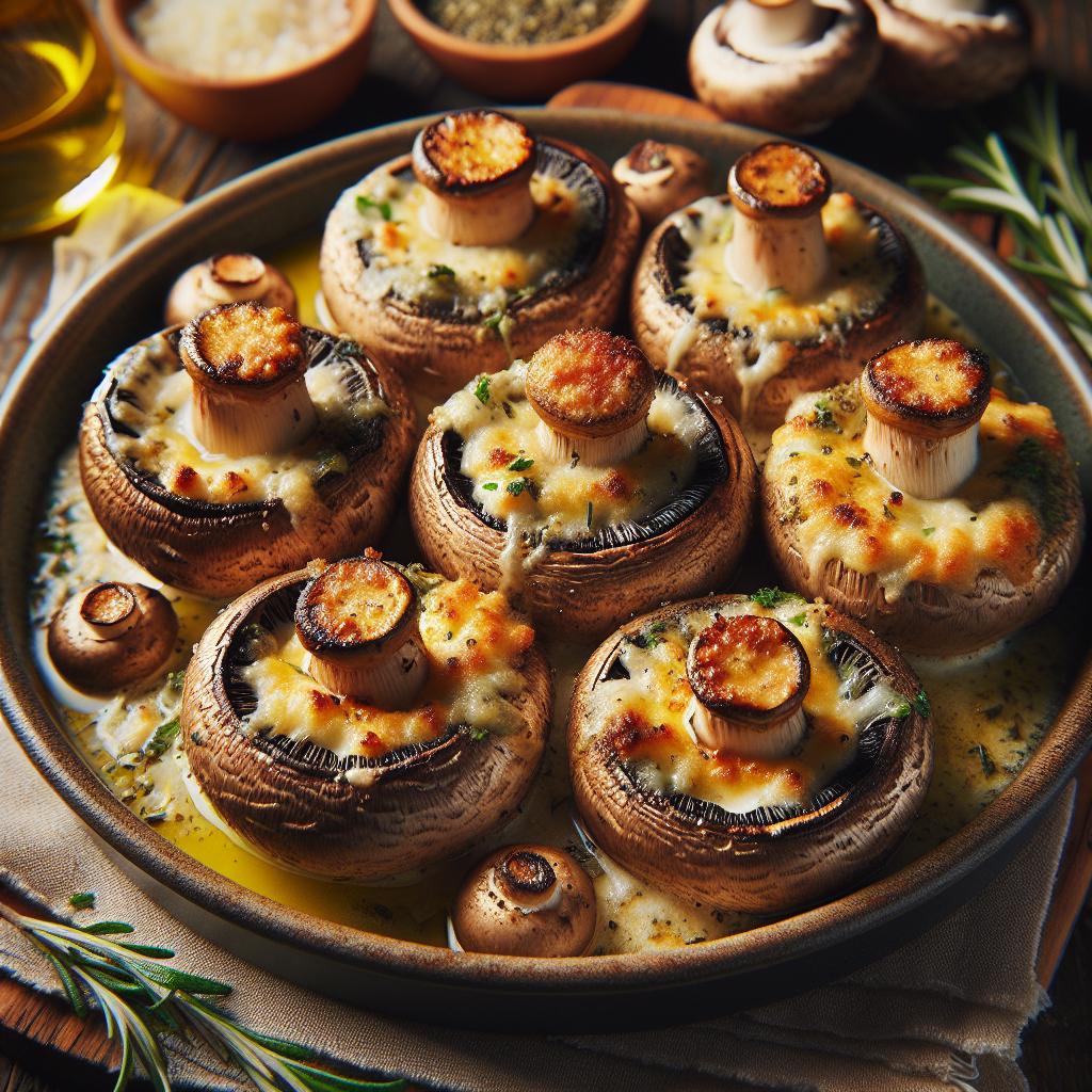 Stuffed Gratin Mushrooms