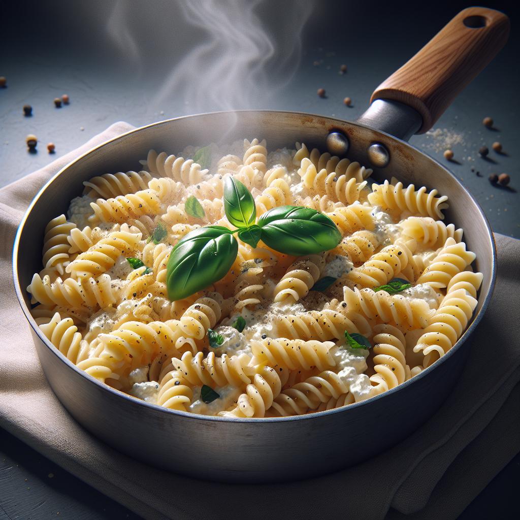Fusilli ricotta, oil and pepper